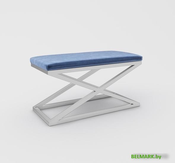 Банкетка Hype Mebel Трингл (белый/синий) - фото