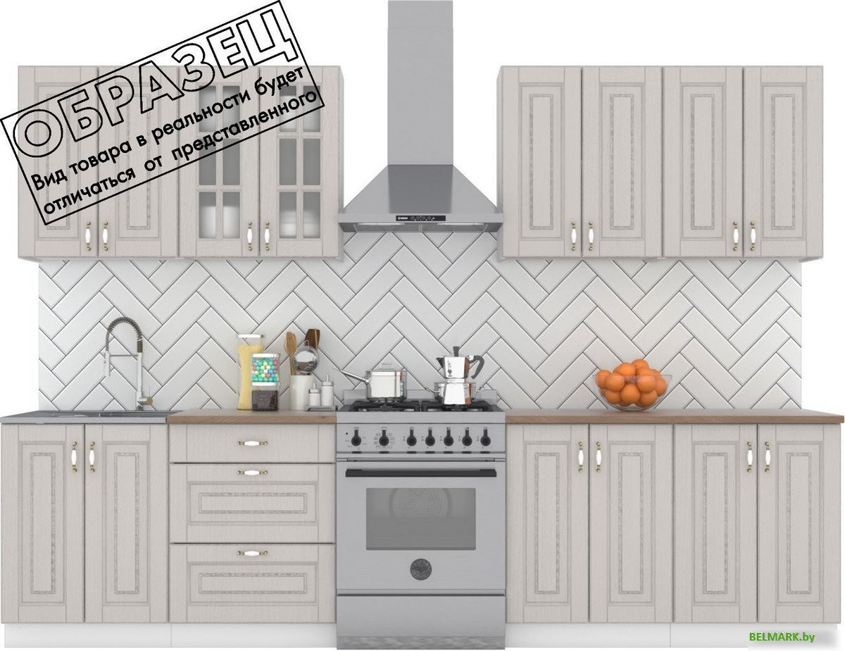 Готовая кухня Интермебель Бостон-8 2.4 (ясень капучино софт/венато) - фото