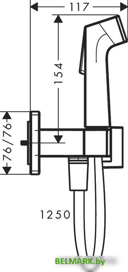 Гигиенический душ Hansgrohe Bidette 1jet E 29233700 - фото2