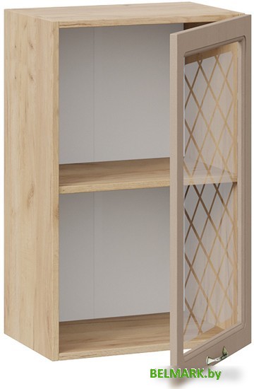 Шкаф навесной Трия Бьянка 1В45С (дуб крафт золотой/дуб кофе) - фото2