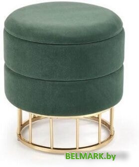 Пуфик Halmar MINTY темно-зеленый/золотой - фото