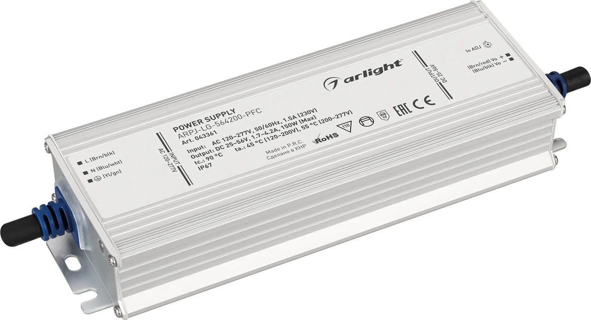 Блок питания Arlight ARPJ-LG-564200-PFC (150W. 25-56V. 1.7-4.2A) 043361 - фото