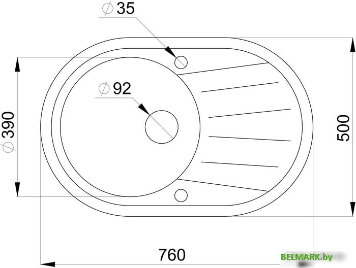 Кухонная мойка Granula 7601 (бежевый) - фото2