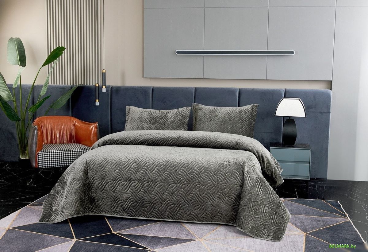 Набор текстиля для спальни Sofi De MarkO Деварта 160x220 Пок-Дв-160x220ст (стоун) - фото2