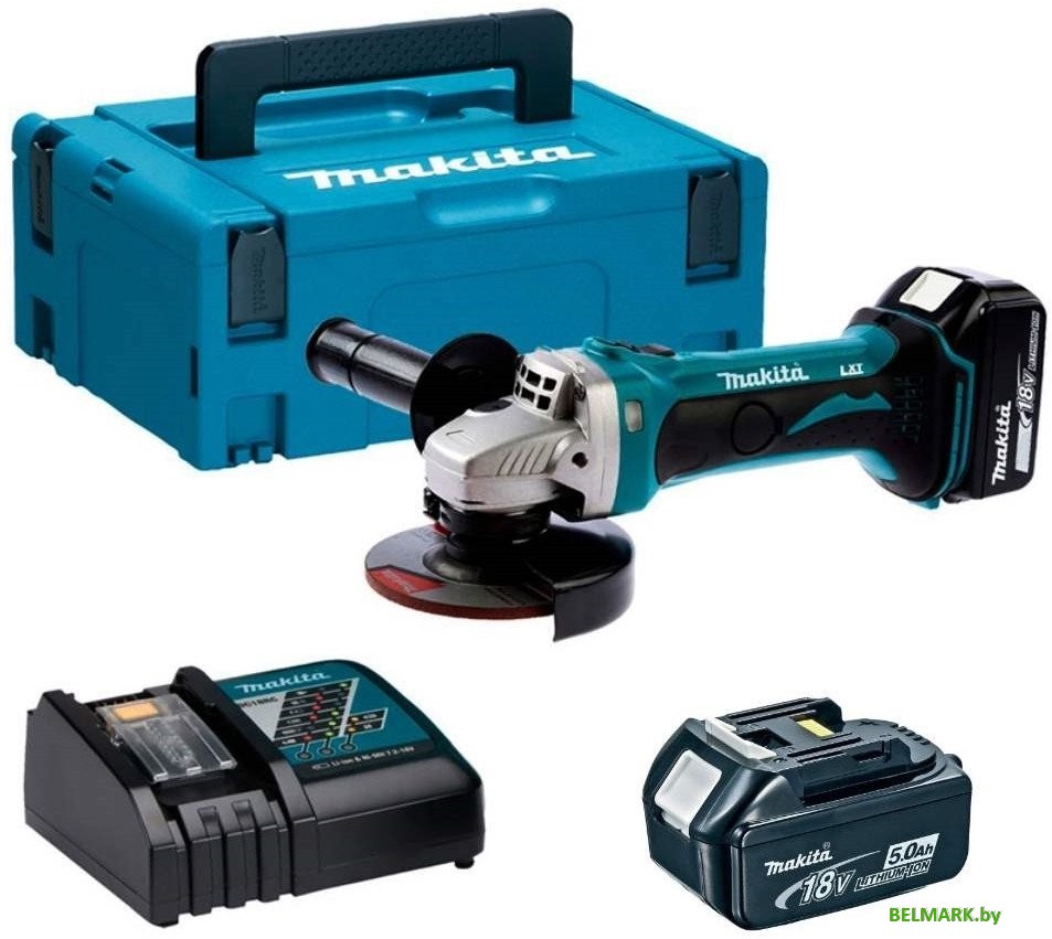 Угловая шлифмашина Makita DGA452RTJ (с 2-мя АКБ, кейс) - фото