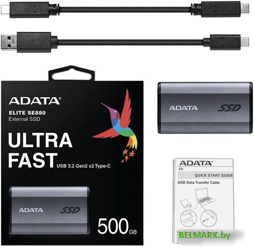 Внешний накопитель ADATA Elite SE880 500GB AELI-SE880-500GCGY - фото2