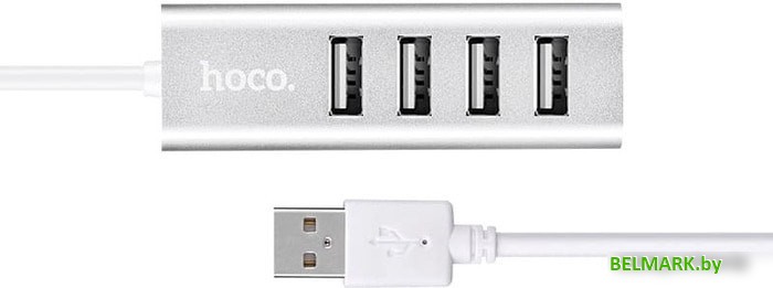 USB-хаб Hoco HB1 (серебристый) - фото2