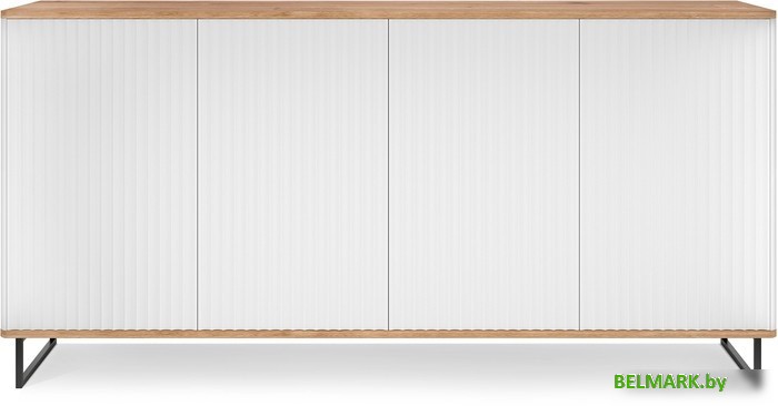 Тумба Shtabe Royal 5057 эко (белый/дуб кантри золотой/черный) - фото