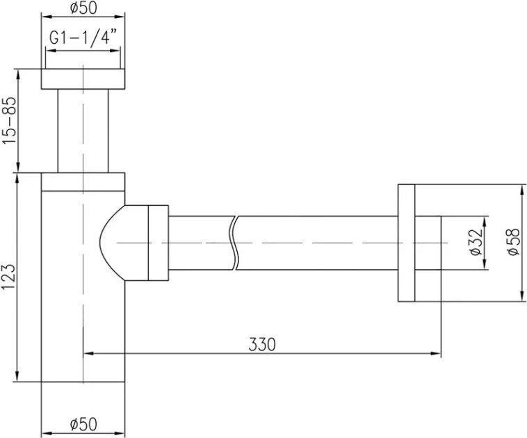 Сифон Vieir VRQ34S (матовое золото) - фото2