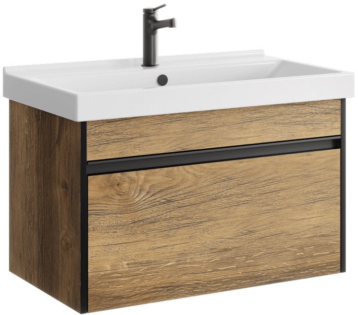 Aqwella Тумба с умывальником Urban URB0108DB+FST80SLWB01 (дуб балтийский) - фото