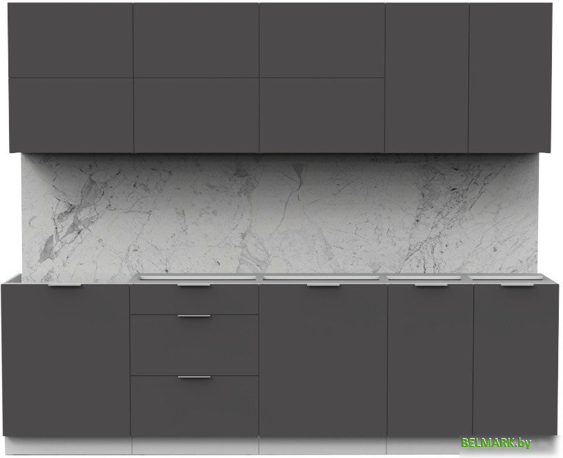 Готовая кухня Интермебель Микс Топ-39 2.6м без столешницы (графит серый) - фото