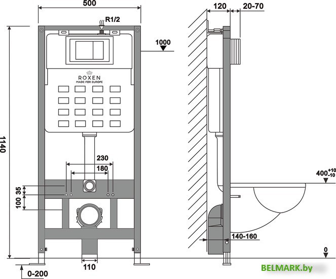 Инсталляция для унитаза Roxen StounFix Dual Fresh 852222 - фото2