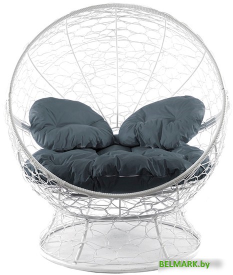 Кресло M-Group Апельсин 11520109 (белый ротанг/серая подушка) - фото2