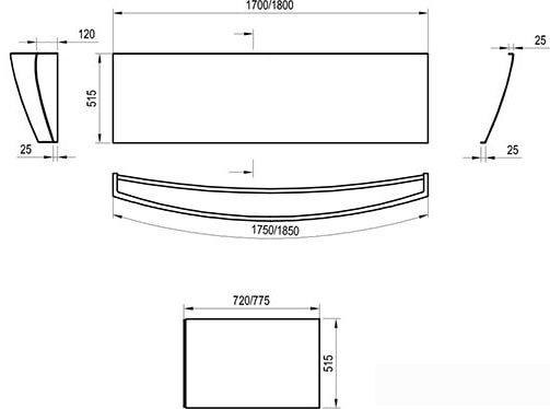 Экран под ванну Ravak A Evolution 180 CZ11000A00 - фото2