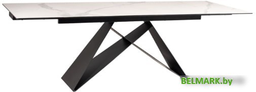 Кухонный стол Signal Westin III WESTINIIIBC160 (белый мрамор/черный) - фото