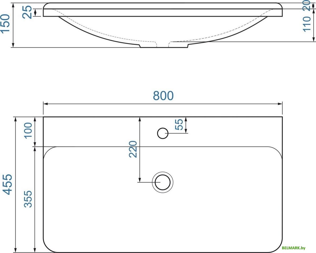 Умывальник Madera Solo 80x46 - фото2