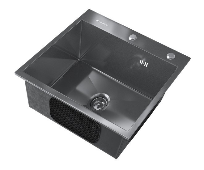 Кухонная мойка Ulgran Steel 50x45 (черная брашированная сталь) - фото2