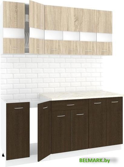 Кухня Кортекс-мебель Корнелия Экстра 1.8м (дуб сонома/венге/королевский опал) - фото