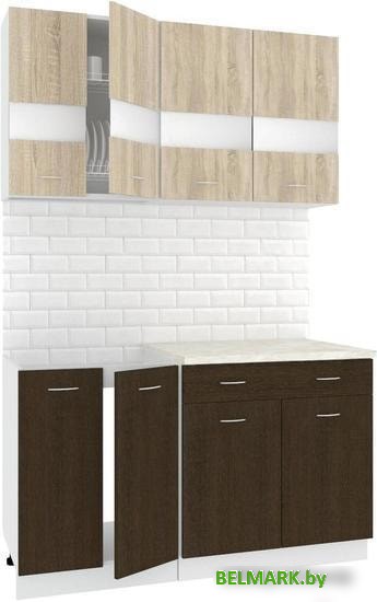 Кухня Кортекс-мебель Корнелия Экстра 1.4м (дуб сонома/венге/марсель) - фото