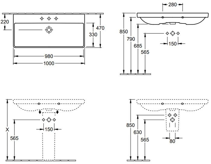 Умывальник Villeroy & Boch Avento 4156A501 - фото2