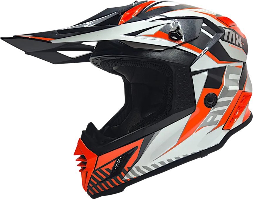 Мотошлем AIM RH855 Fiber Glass Tondo RH855T-OBW-XS (XS, оранжевый/черный/белый) - фото