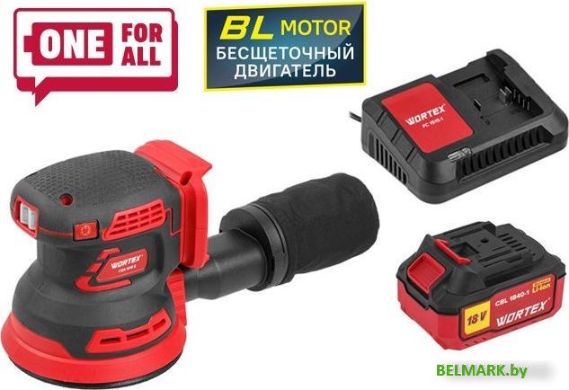 Эксцентриковая шлифмашина Wortex COS 1218 E ALL1 1334403 (с 1-м АКБ) - фото2