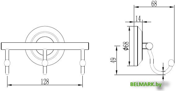 Крючок для ванны Ledeme L204-3 - фото2