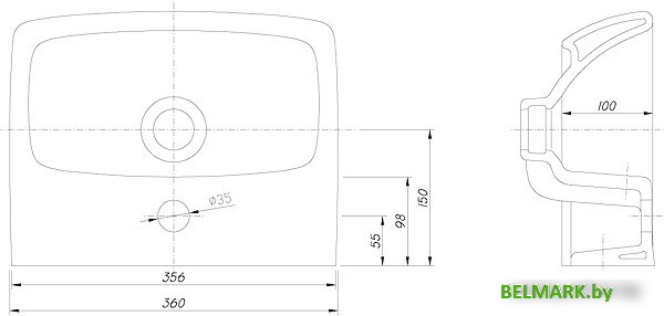 Умывальник Kolo Nova Pro 36x28 [M32137] - фото2