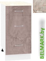 Шкаф напольный Кортекс-мебель Корнелия Лира НШ40р3ш (оникс/марсель) - фото