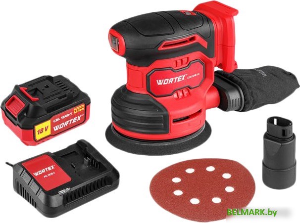 Эксцентриковая шлифмашина Wortex COS 1218-1 E ALL1 1333436 (с 1-им АКБ) - фото