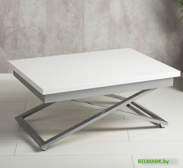 Стол-трансформер Levmar Apollo D78/S59 (белый/хром) - фото
