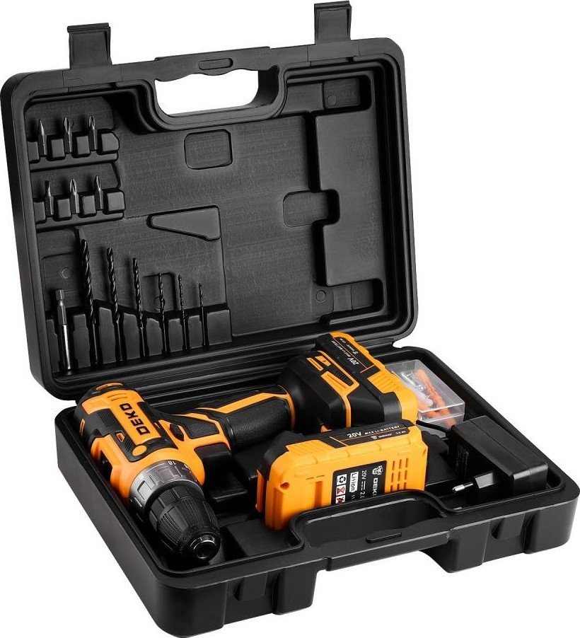 Дрель-шуруповерт Deko GCD20DU PRO Set 083-1040 (с 2-мя АКБ, кейс) - фото2