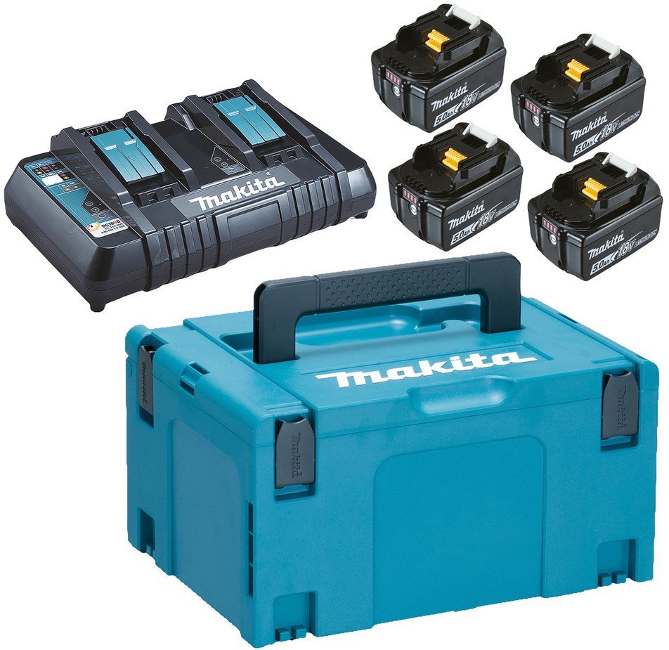 Аккумулятор с зарядным устройством Makita 197626-8 (18В/4x5 Ah + 18В + кейс) - фото
