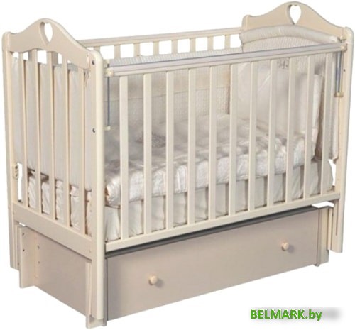 Классическая детская кроватка Антел Каролина-4/6 (слоновая кость) - фото