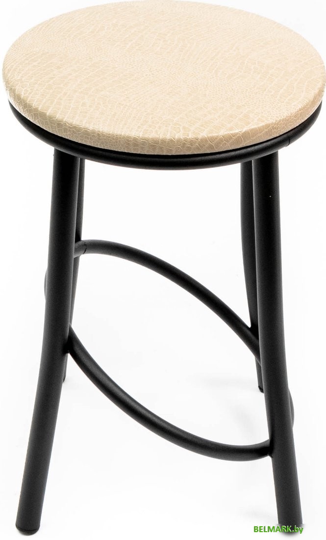 Табурет ВВР Сфера (бежевый корокодил/черный, экокожа) - фото2