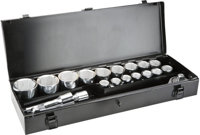 Набор трещотка с головками TOPEX 38D296 (20 предметов) - фото