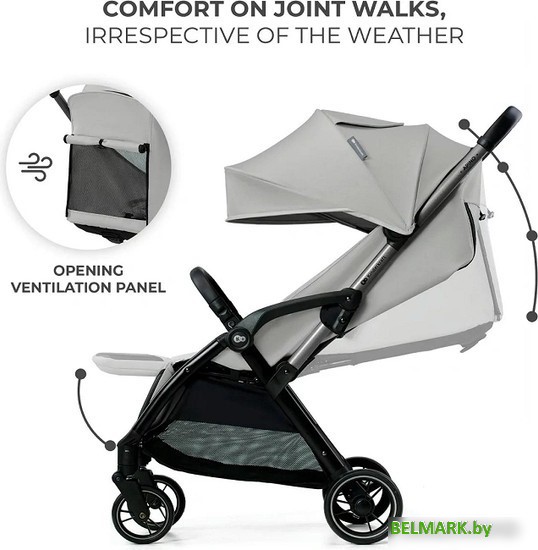 Коляска прогулочная «книга» KinderKraft Apino (серый) - фото2