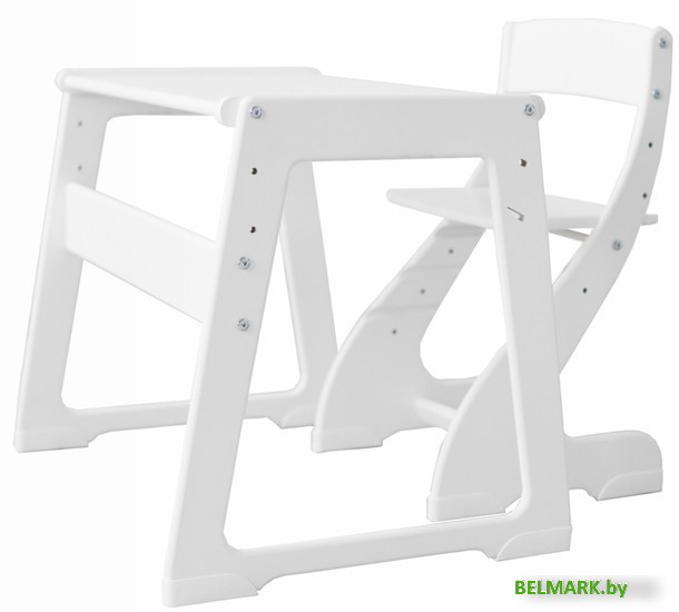 Детский стол Друг Кузя Павлин Мини (белый, с подушкой совушки цветные) - фото