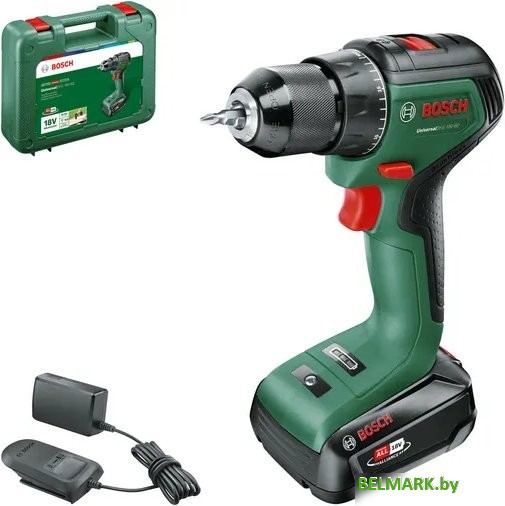 Дрель-шуруповерт Bosch UniversalDrill 18V-60 06039D7001 (с 1-им АКБ 2 Ач, кейс) - фото
