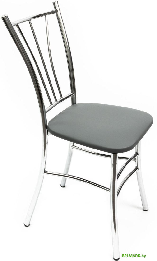 Стул ВВР Трилогия (серый/хром, экокожа) - фото