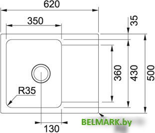 Кухонная мойка Franke Orion OID 611-62 114.0443.355 (белый) - фото2