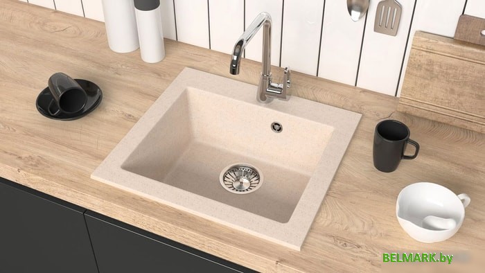 Кухонная мойка Berge BR-4803 (бежевый матовый) - фото2