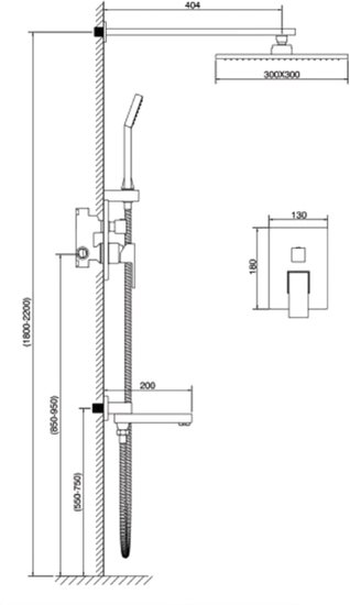 Душевая система Kern 5075 (матовое золото) - фото2