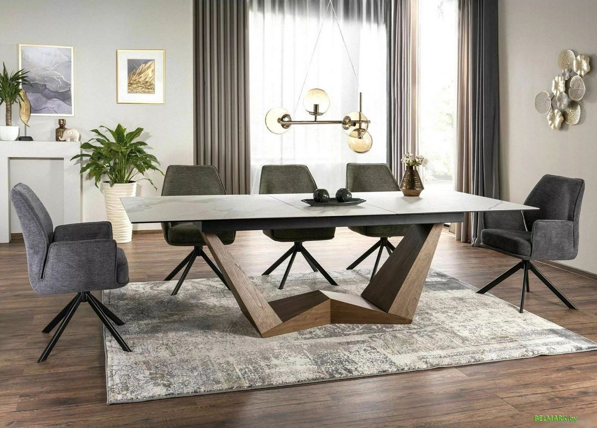 Кухонный стол Signal Bonucci ceramic BONUCCIBOR200 (белый/орех) - фото2