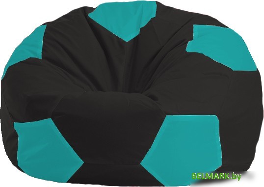 Кресло-мешок Flagman Мяч Стандарт М1.1-393 (черный/бирюзовый) - фото