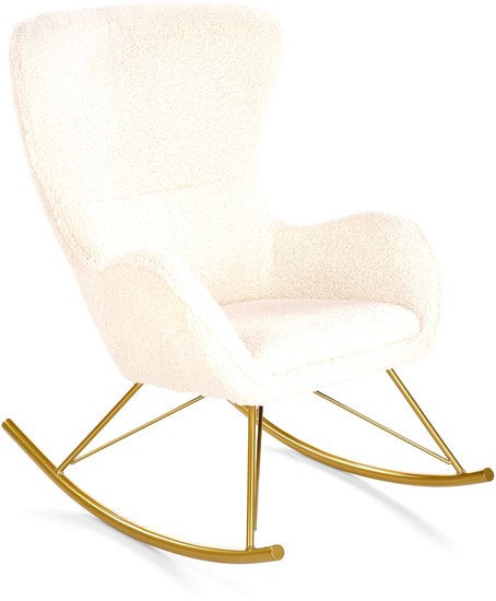 Кресло-качалка Halmar Liberto (кремовый/золотой) - фото