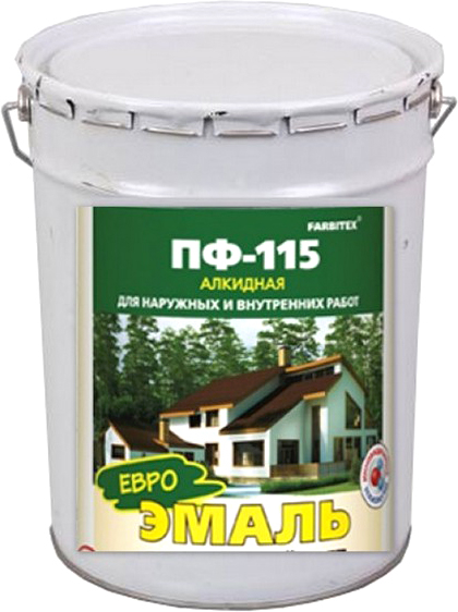 Эмаль Farbitex ПФ-115 20 кг (зеленый) - фото