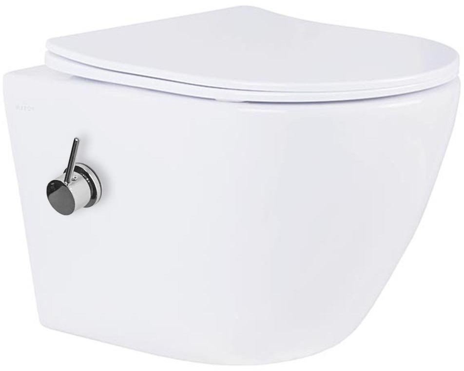 Унитаз подвесной Roxen Antares Bidet в комплекте с инсталляцией StounFix Dual Fresh 6 в 1 968457 (кнопка: брашированное золото) - фото2