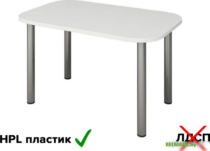 Кухонный стол Senira Р-001-01 (белый глянец/хром) - фото2