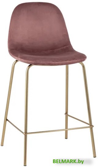 Стул Stool Group Валенсия SN полубарный OS-001CB HLR-44 (велюр розовый/золотые ножки) - фото